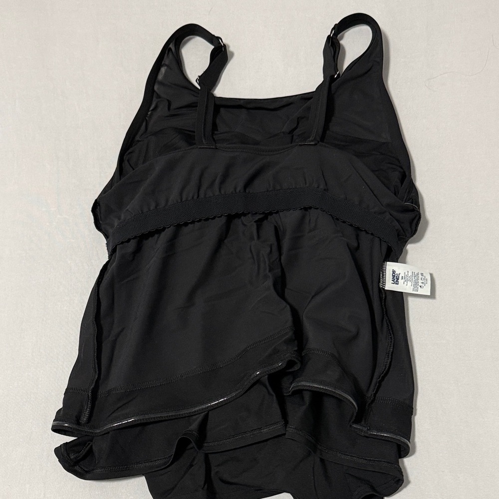 Lands' End Black Mesh High Neck Tankini Swimsuit Top Size 16W NWT - Picture 7 of 8